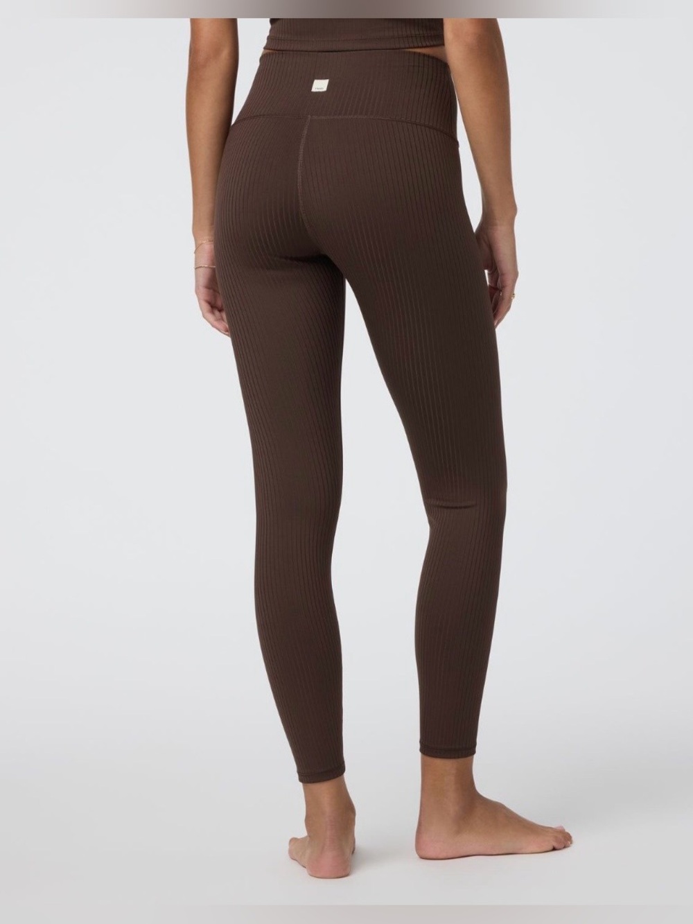 Vuori Ribbed High Waisted Brown Leggings